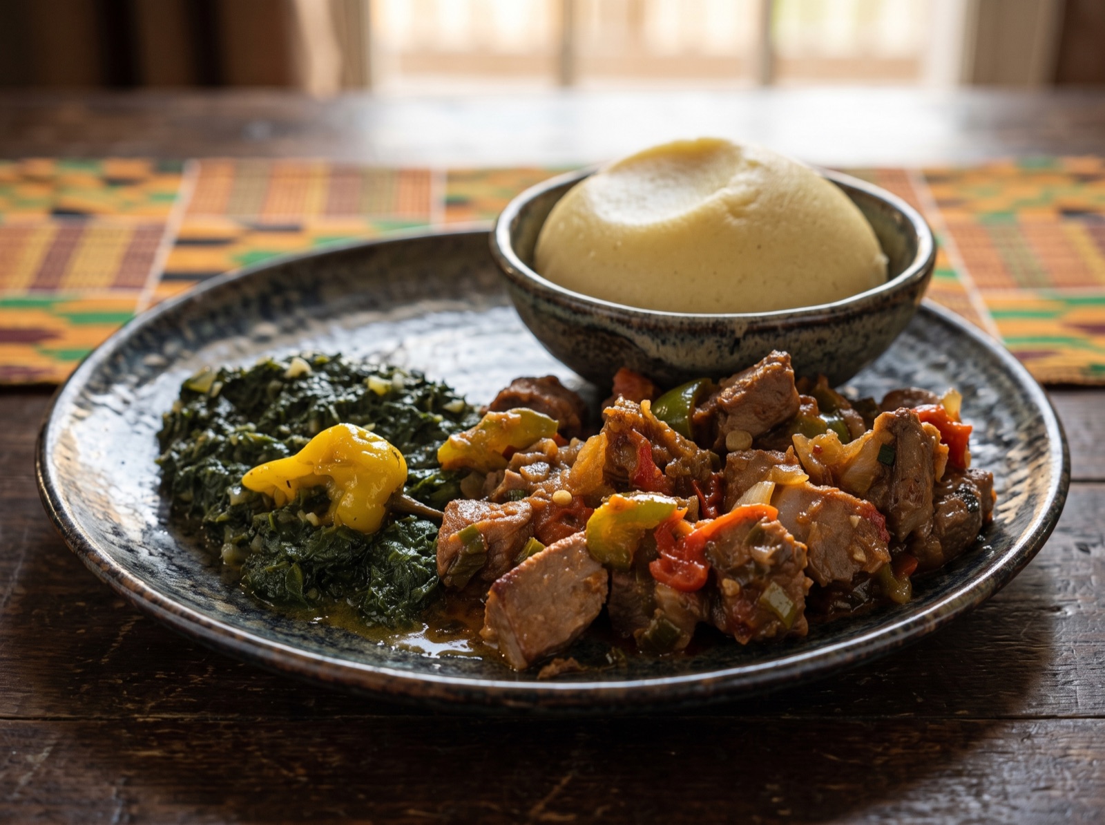 Pondu, fufu et viande