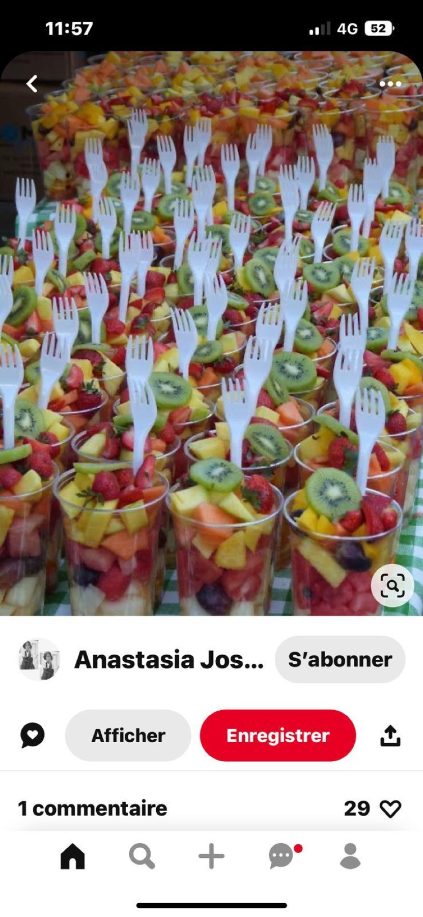 Verrines de fruits frais